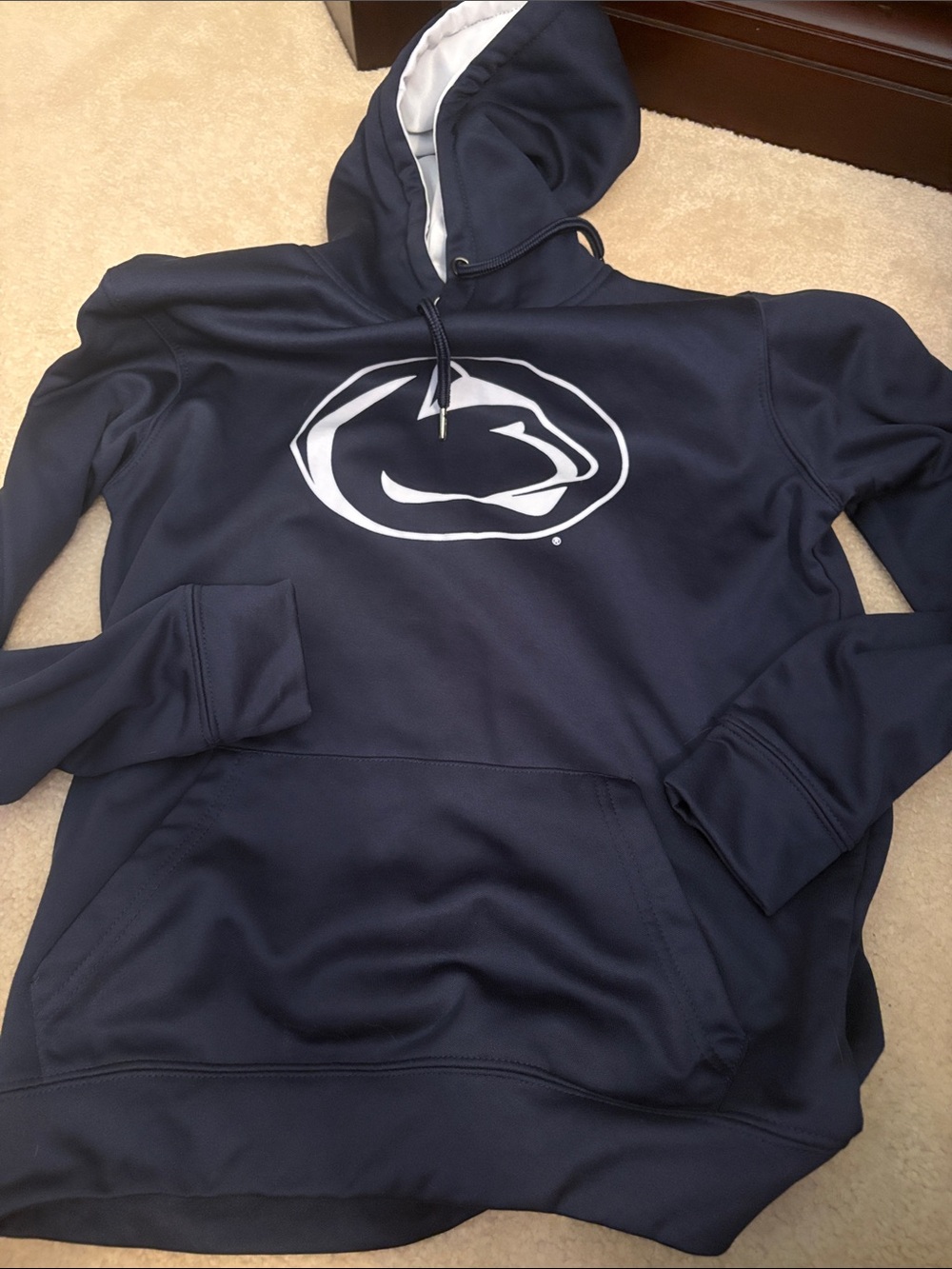 Penn state Navy Crewneck Hoodie with White Logo